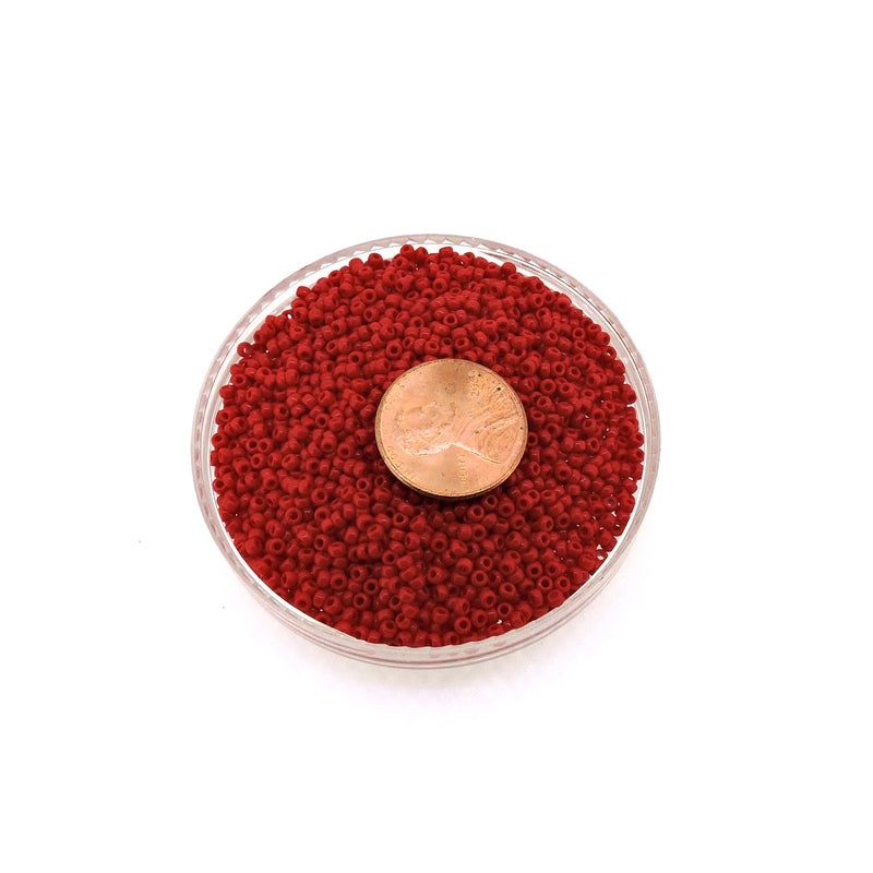 Miyuki Maroon Red Opaque Miyuki Japanese round rocailles glass seed beads 11/0 Approximately 24 gram 5 inch tube - Image 5